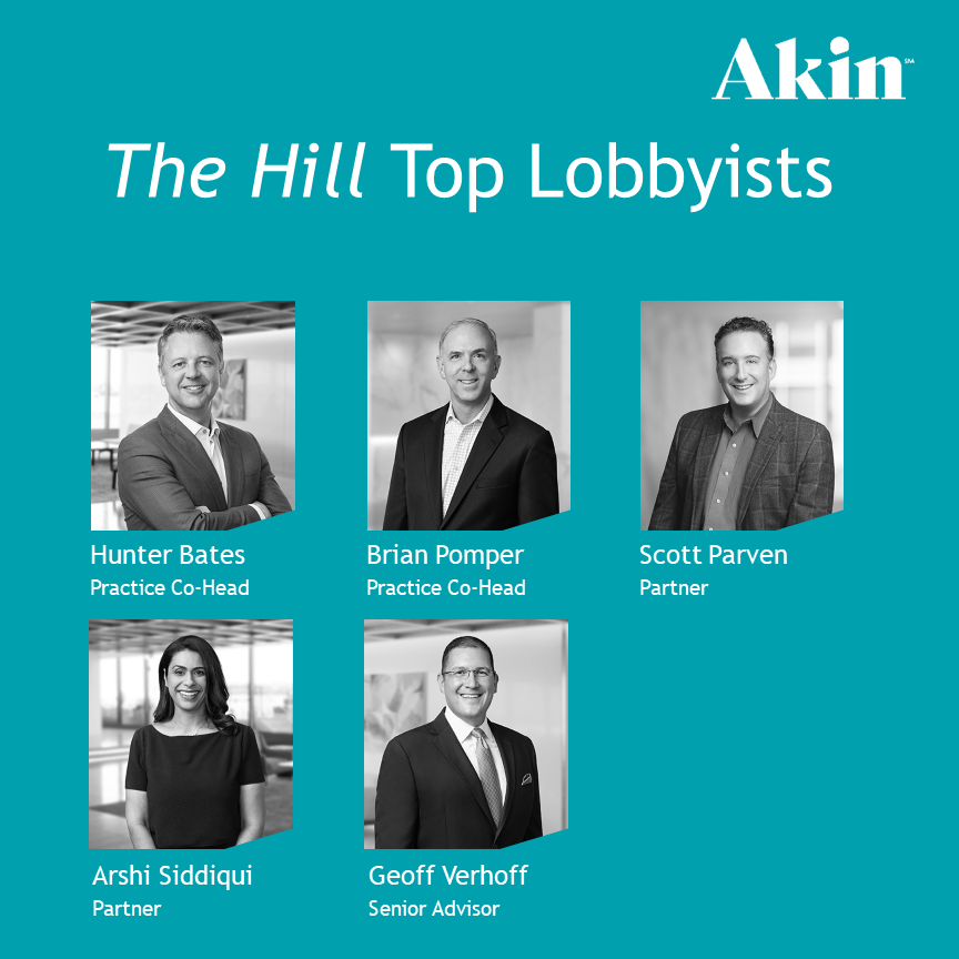 Akin Five Honored as ‘Top Lobbyists’ by The Hill for Seventh